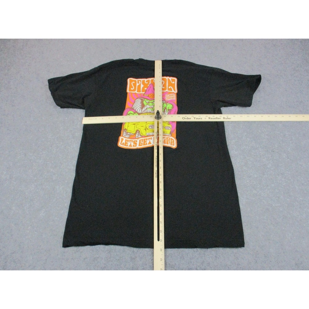Dixxon Shirt Mens Large Black Pink Wizard Van Graphic Work Wear Crew Neck Tee - Picture 8 of 11